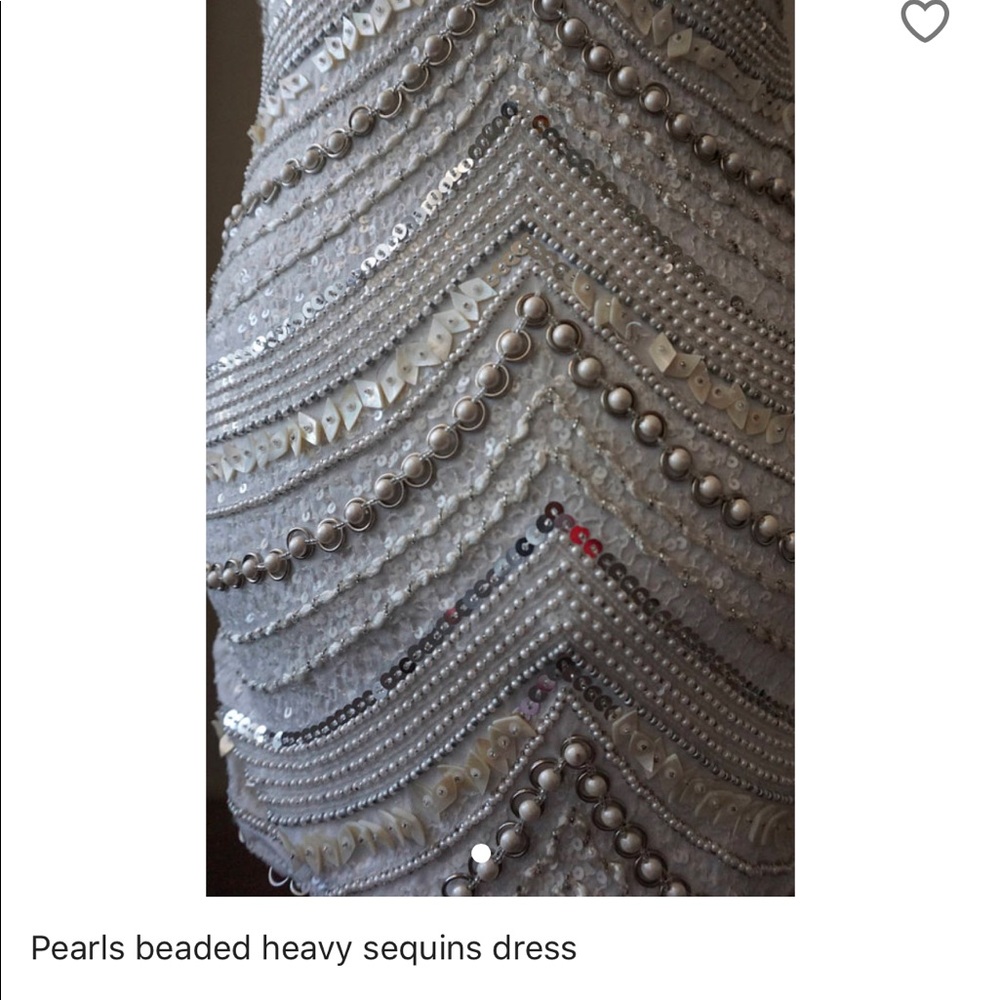 SOLD white beaded pearl minidress - Picture 2 of 4